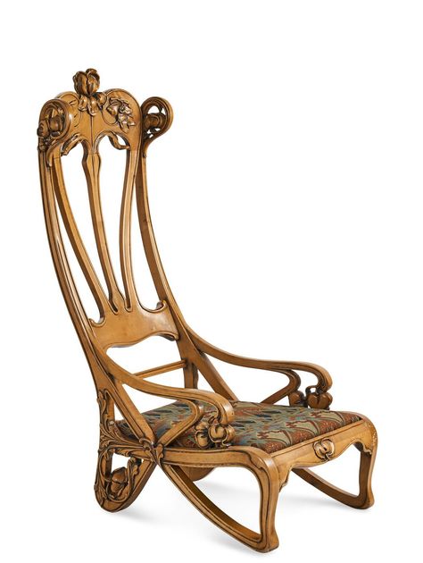 (6DA) A Spectacular Art Nouveau Chair n\A Spectacular Art Nouveau Chair French style, 20th century. In the vein of Louis… / MAD on Collections - Browse and find over 10,000 categories of collectables from around the world - antiques, stamps, coins, memorabilia, art, bottles, jewellery, furniture, medals, toys and more at madoncollections.com. Free to view - Free to Register - Visit today. #Furniture #DecorativeArts #MADonCollections #MADonC Art Nouveau Chair, Nouveau Furniture, Art Nouveau Furniture, Art Nouveau Architecture, Art Nouveau Design, Antique Chairs, Fine Furniture, Unique Furniture, French Style