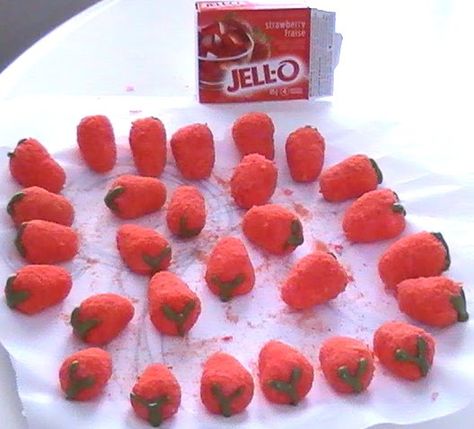 ...Make It With Me: Grandma Grace's Jello Fruit Cookies  Jello Powder 2 packages (We used strawberry)  Sweetened shredded coconut fine 1. 200g package  Can of sweetened condensed milk  green royal icing Coconut Jello, Work Desserts, Jello Fruit, Jello Cookies, Condensed Milk Cookies, Simple Desserts, Christmas Candies, Coconut Candy, Wedding Cookie