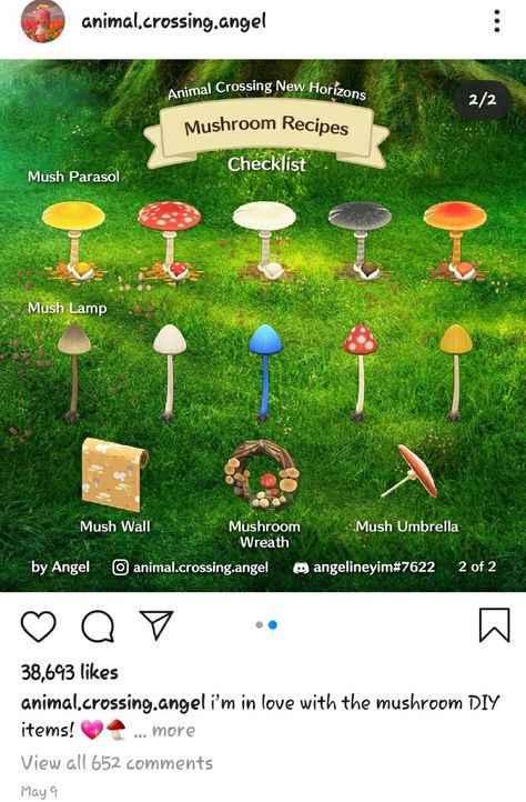 Animal Crossing Mushroom, Acnh Guide, Umbrella Wreath, Mushroom Style, Fairy Mushroom, Animal Crossing Guide, Animal Crossing Villagers, Mushroom Recipes, Animal Crossing