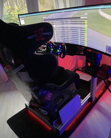 This SimXPro® X80 upgraded edition with SimXPro GTR seats! ⁣ ⁣ #gamer #gaming #simracingamers #simracingrigs #assettocorsacompetizione #simracinghardware #motorsport #iracing #f1 #granturismo #racingsimulator #assettocorsa #simulator #race #esports #simracerstation #simulation #ps4 #gt3 #simracingsetup #simracingfans #simracingworld #racing #gtsport #fanatec #formula1 #simracingmechanics #logitech #thrustmaster #granturismosport Computer Station, Video Game Room Design, Racing Simulator, Lego Room, Ferrari 488, Video Game Room, Pc Setup, Youtube Link, Game Room Design