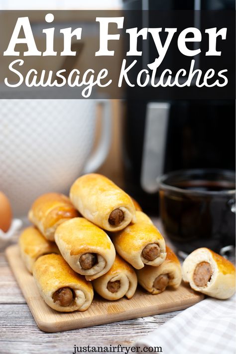 Air Fryer Kolaches, Kolache Recipe Gluten Free, Easy Breakfast Pastry, Sausage Kolache Recipe, Air Fryer Sausage, Kolache Recipe, Donut Store, Honey Breakfast, Breakfast Pastry