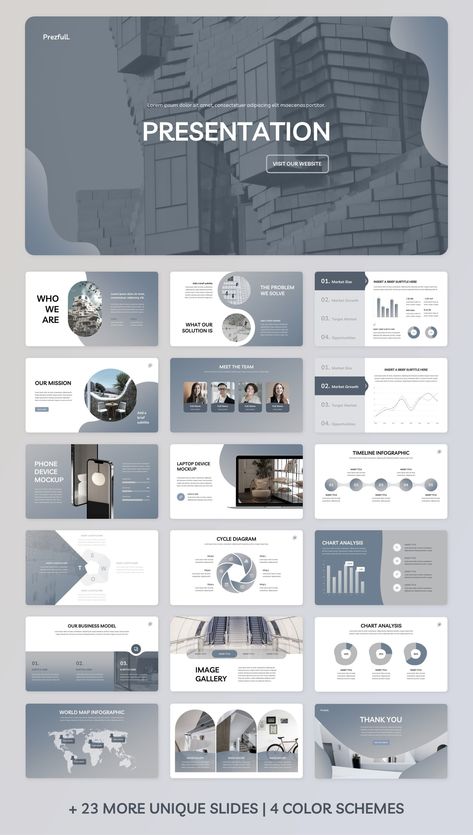 This Premium Business PowerPoint Template is designed to elevate your presentation to the next level. With a sleek, modern and creative design, this template is the perfect choice to make a lasting impression on your audience. It features a variety of easy-to-use slides, versatile layouts and 100% customizable elements, so you can save hours of design time and focus on the content of your presentation. Modern Slides Presentation, Clean Powerpoint Design, Powerpoint Design Colorful, Layout Powerpoint Design, Template Presentation Design Layout, Cool Presentation Design, Presentation Layout Powerpoint, Power Point Presentation Design, Powerpoint Layout Ideas