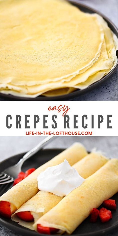 Easy Crepes Recipe Small Crepe Recipe, Easy Crepes Recipe Simple, Elegant Breakfast, Easy Crepe Recipe, Crepe Recipe, Crepes Recipe, Family Breakfast, Couscous Salad, Crepe Recipes