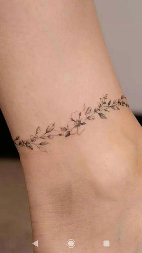 Delicate Wrist Bracelet Tattoos For Women Flower, Dainty Vines Tattoo, Ankle Vine Tattoos For Women, Delicate Vine Tattoo, Small Vine Tattoo, Delicate Bracelet Tattoo, Dainty Vine Tattoo, Dainty Wrist Tattoos For Women, Dark Floral Tattoo