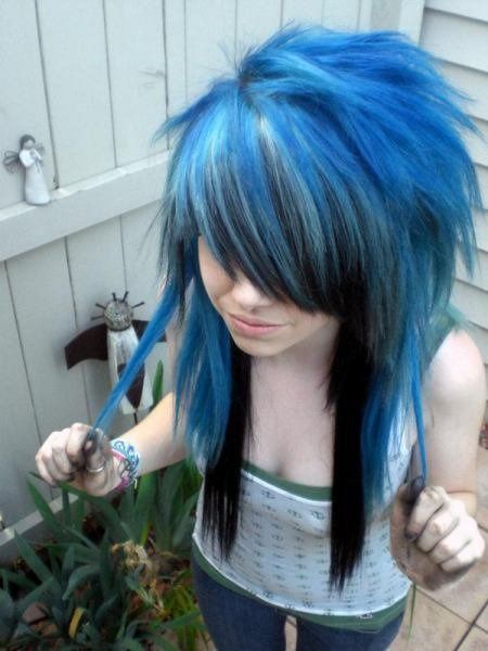 blue emo hair Underlights Hair, Emo Scene Hair, Scene Girl, Emo Hair, Scene Girls, Alternative Hair, Scene Hair, Emo Scene, Dream Hair