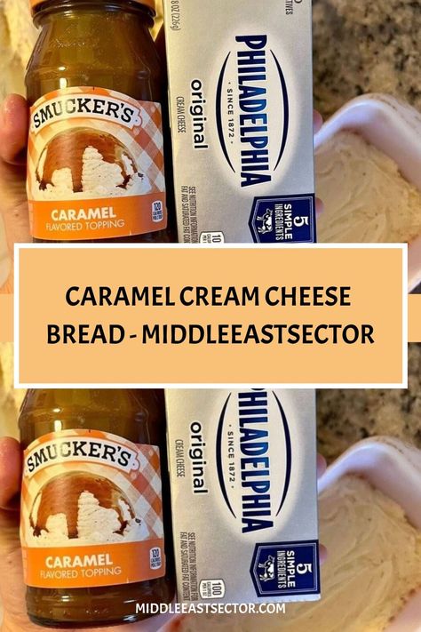 CARAMEL CREAM CHEESE BREAD - middleeastsector https://middleeastsector.com/caramel-cream-cheese-bread/ Caramel Cheese Bread, Caramel Cheesecake Bread, Carmel Cream Cheese Bread, Caramel Cream Cheese Bread, Tea Breads, Peach Bread, Baked Food, Cream Cheese Bread, Baking Soda Face