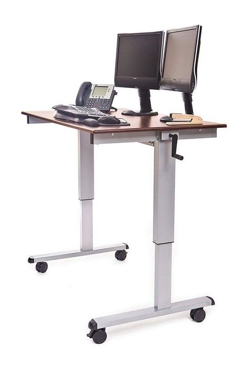 Portable Workstation, Best Standing Desk, Ikea Desk, Electric Standing Desk, Vintage Industrial Furniture, Stand Up Desk, Desk Height, Pipe Furniture, Sit To Stand