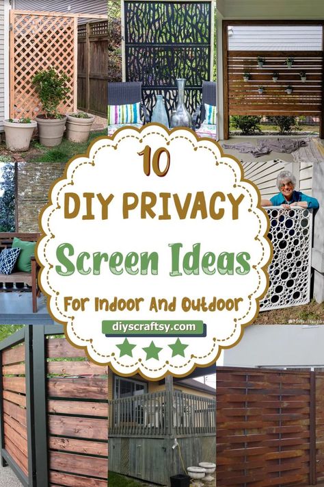 DIY Privacy Screen Ideas Porch Privacy Screen, Privacy Screen Outdoor Diy, Outdoor Privacy Panels, Privacy Screen Ideas, Lattice Privacy Screen, Porch Privacy, Backyard Privacy Screen, Privacy Screens Indoor, Yard Privacy