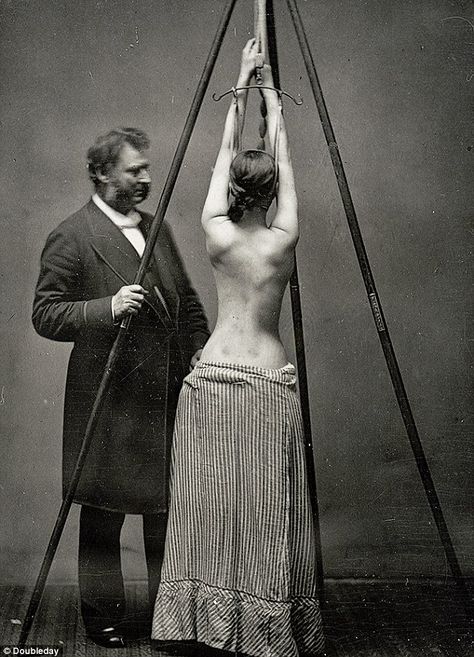 Bellevue’s Lewis A Sayre, the nation’s first professor of orthopedic surgery, invented the 'tripod suspension derrick' to correct spinal deformities Bellevue Hospital, Creepy History, Old Hospital, Medical Photos, Vintage Nurse, Orthopedic Surgery, Vintage Medical, Post Mortem, Medical Practice