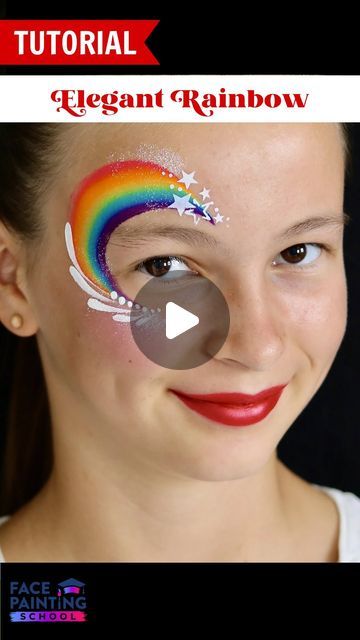 Festival Face Paint, Split Cake, Face Painting Stencils, Painting School, Face Painting Tutorials, Festival Face, Rainbow Face, Face Painting Easy, Cake Face