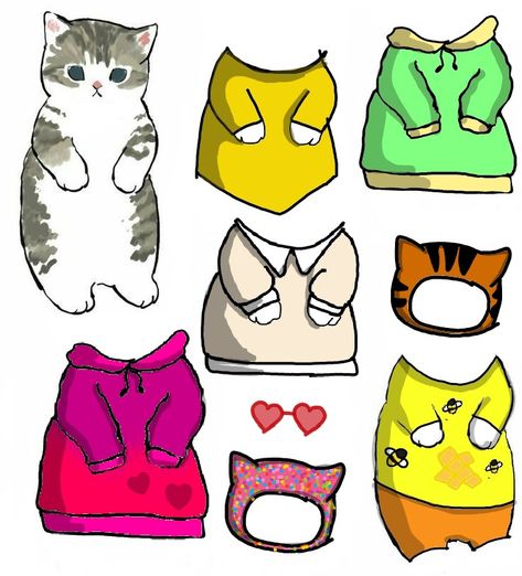 Paper Cats, Cat Paper, Paper Dolls Diy, Paper Animals, Anime Character Drawing, Paper Toys, Character Drawing, Spreads, Paper Dolls