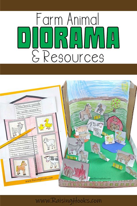 Explore the magical world of farm animals with this interactive diorama set! 🐮🐷🐦 Perfect for homeschooling, summer fun, or classroom use, this resource includes everything you need to create your very own farm animal diorama with an engaging writing craft-ivity to complete afterwards. #tpt #homeschool #homeschooling #diorama #printable #farm #writing Farm Animal Printables, Animal Writing Activities, Animal Diorama, Summer Learning Activities, Animal Writing, Animal Lessons, Duck Farming, Animal Printables, Barn Animals