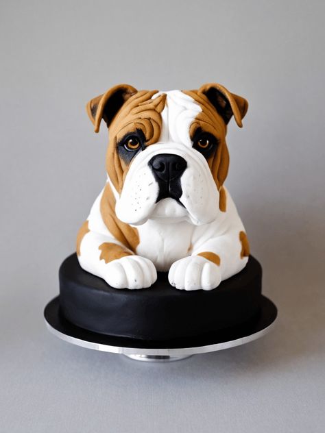 Uga Cookies, Bulldog Cupcakes, Bulldog Cake, English Bulldog Art, Buttercream Designs, Dog Cakes, Biscuit Cake, Christening Cake, Baby Birthday Cakes