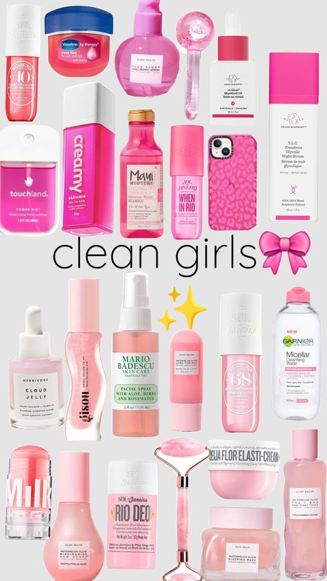 clean girls 🌸✨️ Clean Girl Products, Girly Products, Girl Products, Raspberry Extract, Preppy Things, Vaseline Lip Therapy, Vaseline Lip, Rosy Lips, Hyaluronic Serum