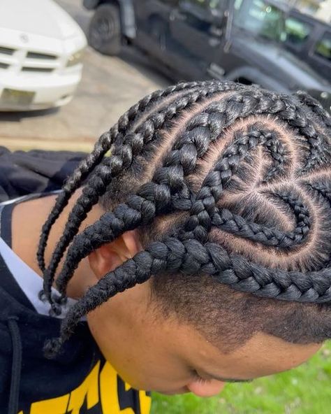 Braids With Fade Men, Heart Braids Men, Mens Hairstyles Braids, Cornrow Designs Men, Braids Hairstyles Men, Men Braided Hairstyles, Men Cornrows, Hairstyles For Men, Black Men Braids Hairstyles