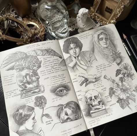 Sketchbook Drawings, Sketchbook Art Journal, Art Diary, Classic Paintings, Arte Sketchbook, Sketchbook Inspiration, Sketchbook Art Inspiration, Art Drawings Sketches, Portrait Drawing