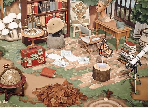 Reading Area Acnh, House Library, Acnh Inspo, Reading Area, Home Libraries, Animal Crossing, Reading, Animals