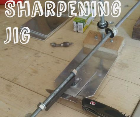 Sharpening Jig Knife Sharpening Jig, Sharpening Tools, Threaded Rods, Nuts And Washers, Outdoor Knife, Knife Holder, Screws And Bolts, Knife Sharpener, Aluminium Sheet