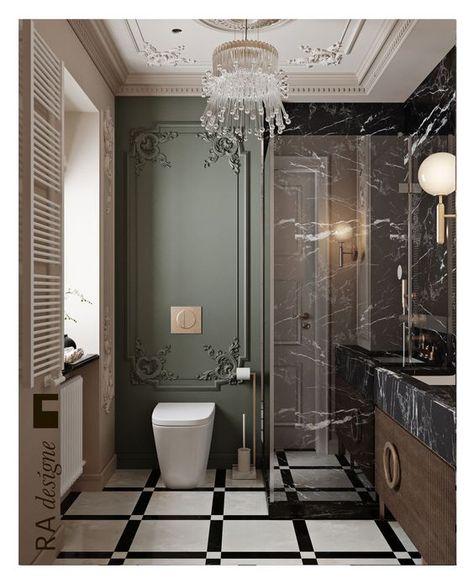 Neoclassical Bathroom, French Style Interior Design, Classic Interior Design Living Room, Neoclassic Interior, Modern Vintage Bathroom, Bathroom Decor Pictures, Neoclassical Interior, Timeless Architecture, Washroom Design