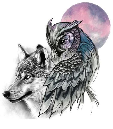 Snowy Owl Tattoo, Alpha Car, Sister Tattoo Infinity, Wolf And Moon Tattoo, Coyote Tattoo, Realistic Owl Tattoo, Wolf Tattoos For Women, Animal Stencil Art, Owl Tattoo Drawings