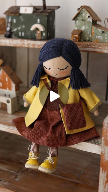 Handmade dolls • Doll sewing patterns & tutorials on Instagram: "I’ve just finished this Coraline inspired doll and I love her so much 💛 She’s available for adoption on my website. Hope she’ll find new home and will be loved there #coraline #handmadedoll #halloweendoll" Hello Dollies, Making Dolls, I Love Her So Much, Homemade Dolls, Love Her So Much, Doll Sewing, Doll Sewing Patterns, Halloween Doll, Handmade Dolls