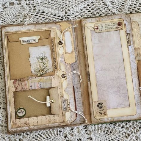 Lapbook Junk Journal, Junk Scrapbook, Junk Journal Pockets And Tucks, Scrapbook Pockets, Junk Journal Envelopes, Diy Junk Journal, Junk Journal Folio, Junk Journal Ideas, Art Junk Journal