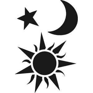 sun and moon stencils | Found on justscrapping.co.nz Sun Moon And Stars Drawing, Moon And Stars Drawing, Written Fonts, Stars Drawing, Pumpkin Tattoo, Moon Cut, Star Coloring Pages, Moon Silhouette, Sun Moon And Stars