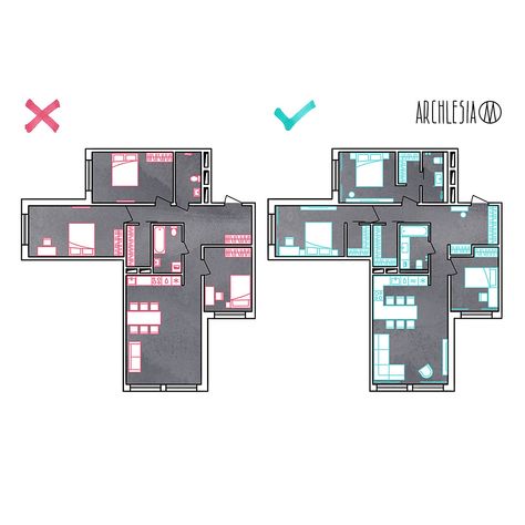 7 Bedroom Floor Plan, Interior Design Basics, Bedroom Floor Plan, Interior Architecture Drawing, Small House Interior Design, House Floor Design, Interior Design Presentation, Home Design Floor Plans, Architecture Design Drawing