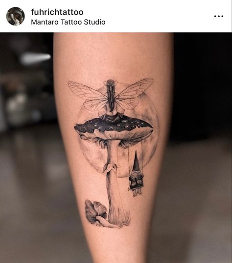 Core Tattoo, Cottage Core Fairy, Side Thigh Tattoos, Mystical Tattoos, Saved Tattoo, Wildflower Tattoo, Fairy Tattoo Designs, Mushroom Tattoos, Sweet Tattoos