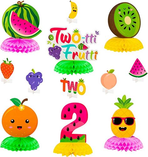 PANTIDE Twotti Frutti 2nd Honeycomb Centerpieces Table Toppers Hawaiian Summer Fruit Watermelon Pineapple Strawberry Table Decor Party Decorations Supplies for Baby Girls 2 Years Old Birthday, 12 Pcs : Toys & Games Tutti Frutti Party Decorations, Strawberry Table, Small Table Centerpiece, Kids Party Centerpieces, Tutti Frutti Birthday Party, Table Decor Party, Tutti Frutti Party, Birthday 12, Fruit Watermelon