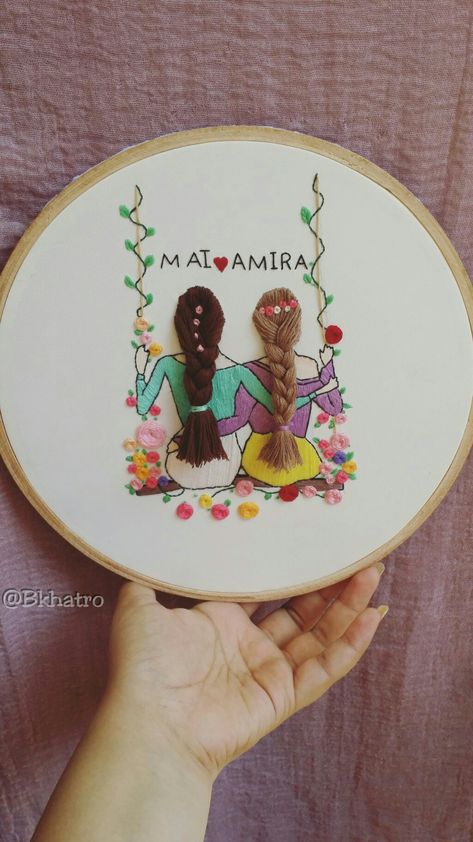 Friends embroidery Hoop Friends Embroidery Hoop, Embroidery Ring, Friends Embroidery, Embroidery Hoop Art Diy, Portrait Embroidery, Embroidery Hoop Crafts, Embroidery Hoop Wall Art, Diy Embroidery Designs, Hello Kitty And Friends