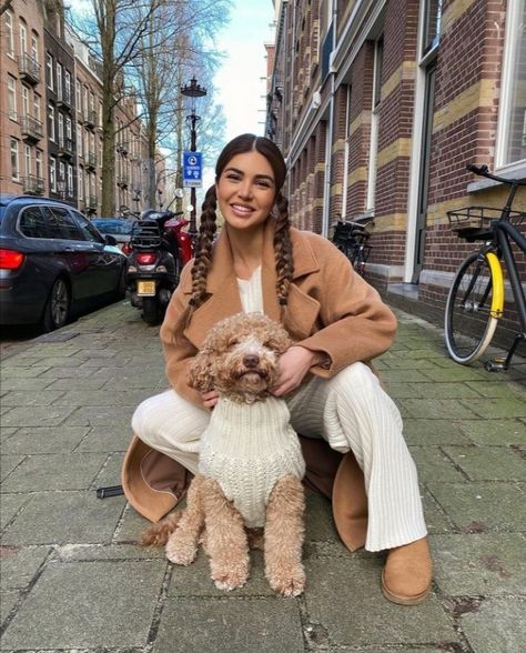 Poodle Outfit, Dog Walking Outfit, Negin Mirsalehi, Dog Mommy, Dog Photoshoot, Fall Dog, Dog Projects, Super Cute Animals, Girl And Dog