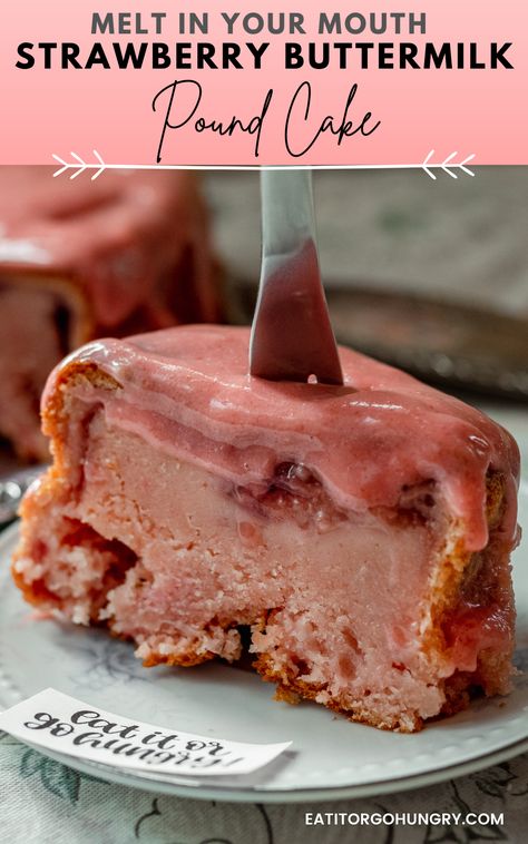 Strawberry Buttermilk Cake, Pound Cake With Icing, Pound Cake And Strawberries Dessert, Strawberry Buttermilk Pound Cake, Buttermilk Chocolate Pound Cake, Chocolate Buttermilk Pound Cake, Vanilla Buttermilk Pound Cake, Honey Salmon Recipes, Flavored Cakes