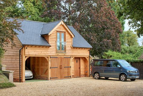 Garage With Room Above, Country Garage, Oak Garage, Room Above Garage, Garage Builders, Oak Framed Buildings, Garage Guest House, Building A Garage, Wooden Garage