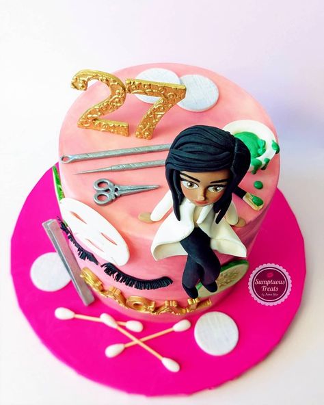 Esthetician Cake Ideas, Esthetician Cake, Theme Cake, Buttercream Cake, Fondant Cakes, Cupcake Cookies, Esthetician, Custom Cakes, Party Cakes