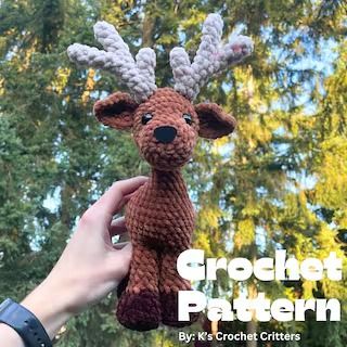 KsCrochetCritters - Etsy Canada Crochet Deer Antlers, Etsy Crochet Patterns, Crochet Deer Pattern, Deer Crochet Pattern, Reindeer Crochet Pattern, Reindeer Amigurumi, Reindeer Crochet, Deer Crochet, Crochet Critters