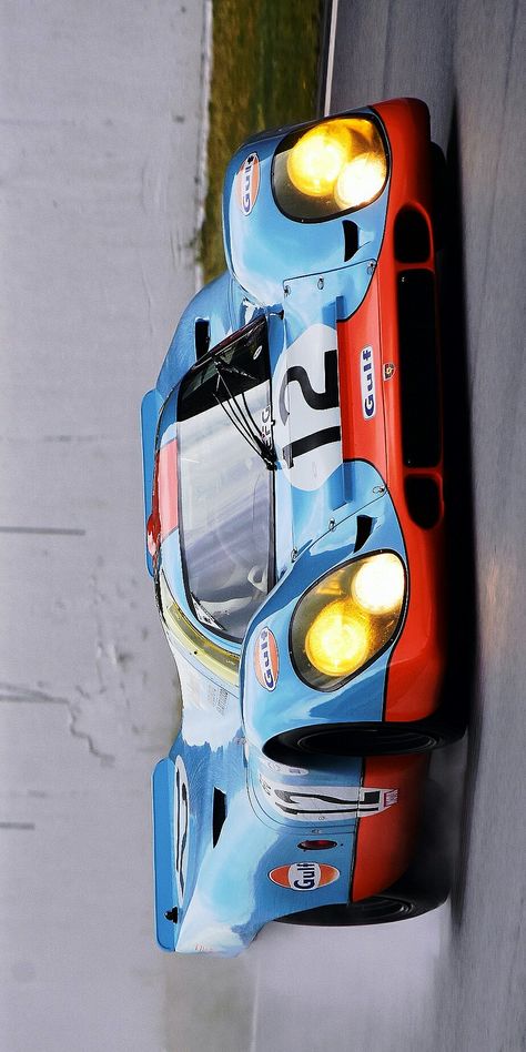 (°!°) 1969 Porsche 917 in Gulf Livery, photographed by Artes Max and enhanced by Keely VonMonski Porsche 917 Le Mans, Porsche 917 Gulf, Gulf Livery, 1969 Porsche, Gulf Racing, Porsche 917, Classic Racing Cars, Ford Gt40, Classic Sports Cars