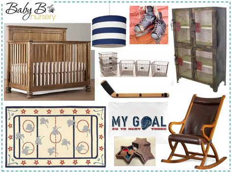 Vintage Hockey inspired nursery Hockey Nursery, Vintage Sports Nursery, Hockey Bedroom, Sports Nursery, Hockey Room, Nursery Boy, Hockey Baby, Vintage Hockey, Baby D