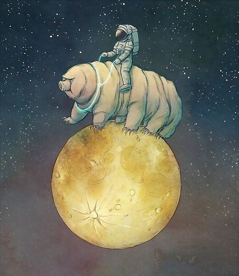 Tardigrade Tattoo, Water Bear Tardigrade, Bear On The Moon, The Astronaut, Nice Pictures, On The Moon, Water Bear, Art Plastique, Cosmos