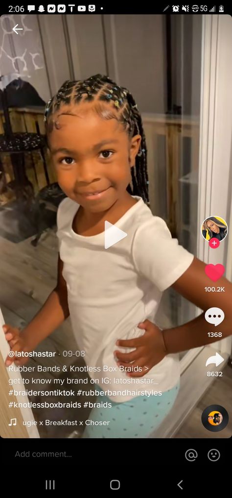 Rubber Band Hairstyle With Box Braids, Toddler Rubber Band Hairstyles Black, Kids Rubber Band Hairstyles Black, Braids With Rubber Bands Hairstyles, Kids Rubber Band Hairstyles, Rubber Band Hairstyles Natural Hair Kids, Rubber Band Braids, Braids With Rubber Bands, Little Black Girls Hairstyles For Kids