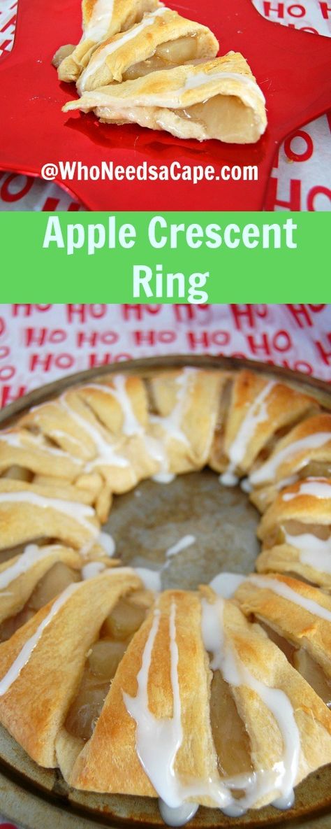 Apple Crescent Ring can be made in minutes, perfect for holidays and weekend brunch. Great for dessert too, you'll love this fruity treat! Apple Crescent, Cook Desserts, Fall Deserts, Crescent Recipes, Fruity Treats, Pillsbury Recipes, Humble Pie, Crescent Ring, Amazing Breakfast