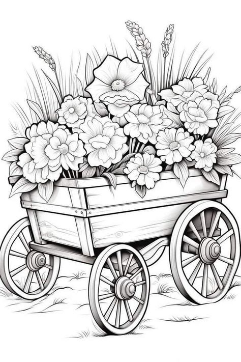 Colouring Pages For Adults Flowers, Flowers Coloring Pages Free Printable, Floral Colouring Pages, Coloring Books For Adults Free Printable, Colouring Pages For Kids Printables, Free Colouring Printables, Free Printable Coloring Pages For Adults, Flower Garden Coloring Pages, Vintage Coloring Pages