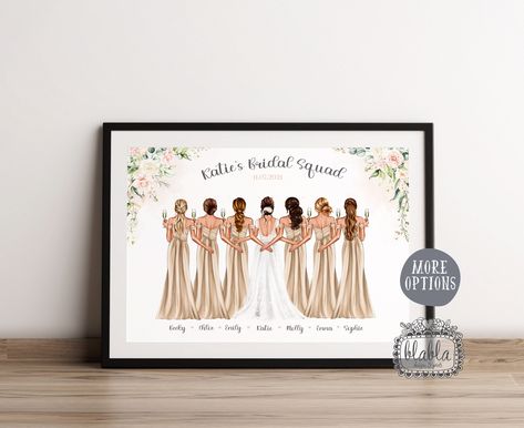 Skin Tone Dress, Bridesmaid Squad, Bride Friend, Poster Flower, Boyfriend Personalized Gifts, Wedding Print, Proposal Wedding, Personalised Gifts For Friends, Personalized Couple Gifts