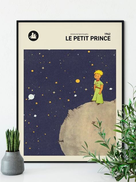 The Little Prince Wall Art Print Le Petit Prince Book Cover | Etsy Prince Nursery, Prince Poster, Book Cover Poster, Retro Art Prints, Barbie Dreamhouse, Prince Art, Retro Kunst, Little Prince, The Little Prince