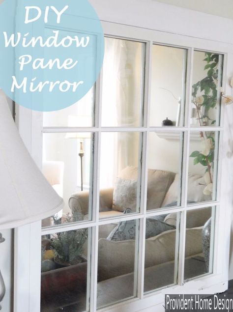 DIY Ideas With Old Windows - Window Pane Mirror - Rustic Farmhouse Decor Tutorials and Projects Made With An Old Window - Easy Vintage Shelving, Coffee Table, Towel Hook, Wall Art, Picture Frames and Home Decor for Kitchen, Living Room and Bathroom - Creative Country Crafts, Seating, Furniture, Patio Decor and Rustic Wall Art and Accessories to Make and Sell http://diyjoy.com/diy-projects-old-windows Diy Window Frame, Window Frame Mirror, Window Pane Mirror, Bathroom Mirrors Diy, Old Window Frame, Mirror Frame Diy, Faux Window, Window Projects, Window Mirror