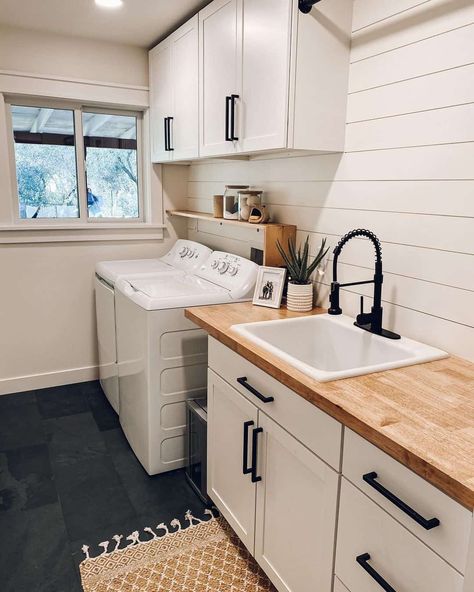 Laundry Room With Island Layout, Farmhouse Sink In Laundry Room, Simple Laundry Room Design, Laundry Room With Folding Station, Laundry Half Bath Combo, Iowa Homestead, Laundry Room And Mud Room Combo, Laundry Room With Utility Sink, Laundry Basement