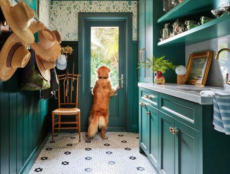 With these mudroom ideas, you can make a cluttered entryway one of the most stylish spots in your home. Flip through these mudrooms for inspiration. Mudroom Color Ideas, Colorful Mudroom, Rebecca Atwood Wallpaper, Best Bedroom Paint Colors, Rebecca Atwood, Mudroom Ideas, Mudroom Entryway, Best Kitchen Cabinets, Paint Color Palettes