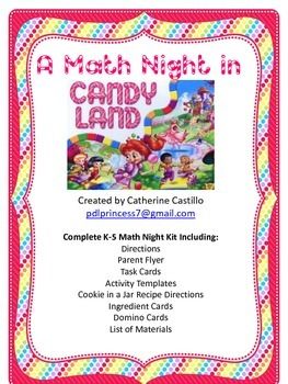 This is a complete math night kit with an awesomely enticing Candy Land theme!  Families will have a great time learning and practicing math with candy!  They will leave with a jar cookie mix to make at home and enjoy together!  Everything you need to organize a great parent involvement night! Candy Math, Family Math Night, Curriculum Night, Math Night, Elementary Curriculum, Parent Night, Math Coach, Winter Math, Parent Involvement