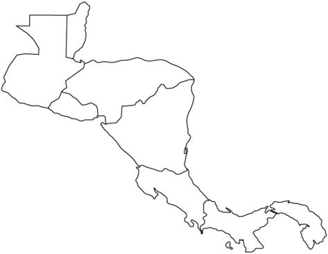 Mapa de Centroamérica en blanco y negro Central America Tattoo, Map Of Central America, Latin America Map, America Outline, Central America Map, Elementary Geography, America Continent, Teaching Latin, Central America Destinations