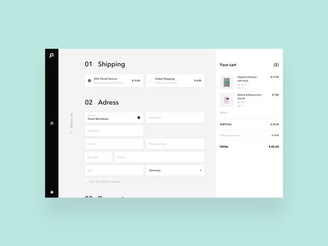 paperan / shopping exploration / checkout process by Patrik Michalicka Website Checkout Design, Checkout Page Design, Checkout Ui, Form Design Web, Ui Forms, Cms Design, Ux Design Process, App Design Layout, Checkout Page